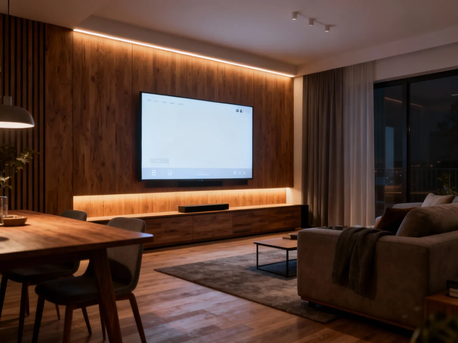 Modernes Wohnzimmer mit IPTV