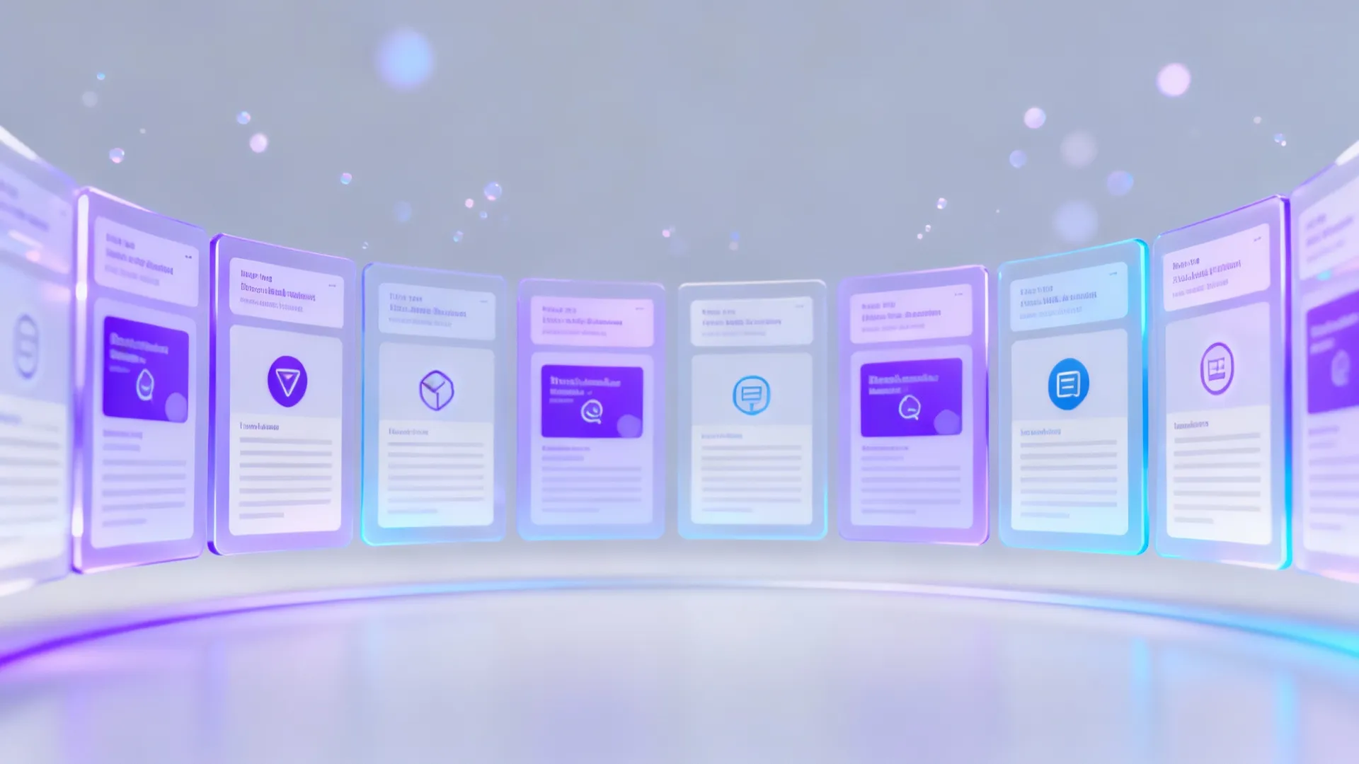 Floating abstract UI dashboard